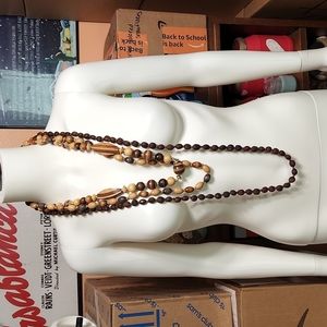 NWOT! Genuine Wood Jewelry Lot Of 3 Necklace